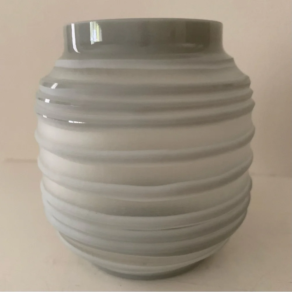 Lenox America by Design 5” Frosted Soft Gray Milk Glass Vase